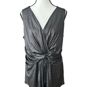 Lane Bryant Metallic Draped Sleeveless Top Size 14/16 | Plus Size Clothing